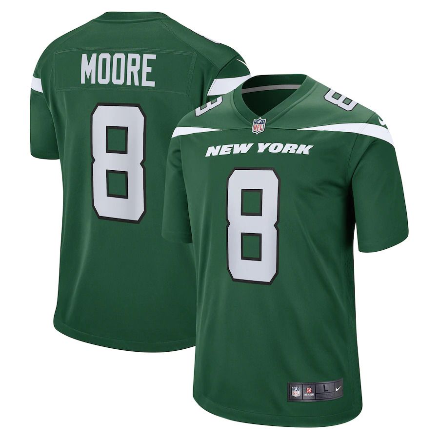 Men New York Jets #8 Elijah Moore Nike Gotham Green 2021 Draft Pick Player Game NFL Jersey->new york jets->NFL Jersey